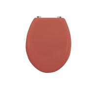 MSV - Asiento de inodoro CLÉO MDF - Bisagras de acero inoxidable - Almohadillas de cierre suave - Ø 370 x 450 mm - Color terracota mate - Acabado moderno - Confort y durabilidad para el baño