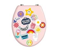 MSV - Asiento de inodoro F1 Arnold MDF - Cierre suave - 42,5 x 36,5 x 5 cm - Multicolor - Diseño universal apto para familias - Fácil instalación y limpieza