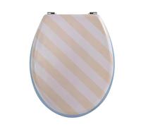 MSV - Asiento de inodoro F1 Maceo MDF - Cierre suave - 42,5 x 36,5 x 5 cm - Multicolor - Diseño universal apto para familias - Fácil instalación y limpieza