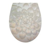 MSV - Asiento de inodoro Shawna PP - Cierre suave - 45,8 x 37,2 x 4 cm - Beige - Diseño universal apto para familias - Fácil instalación y limpieza