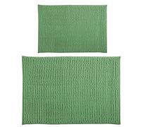 MSV Basil - Juego de 2 alfombrillas de baño de chenilla de pelo largo, 40 x 60 cm + 60 x 90 cm