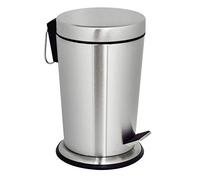 Msv Conic Basura con Pedal (5 L, con Cubo Interior extraíble), Acero, Cromado, 5 litros
