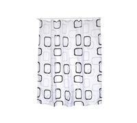 MSV France Cortina de baño Antibacterias y antimohos Poliéster Negro y Blanco 22x50x6 cm