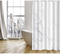 MSV Cortina de Bano Poliester 180x200 Toscana, Blanco, 200 x 180 cm