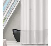MSV Cortina de Ducha de Poliéster Romana 240x200cm Blanco Transparente