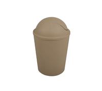 MSV - Cubo de basura AKO con tapa abatible - Capacidad de 5,5 L - Diseño compacto y práctico - Ideal para baño o cocina - Color topo - Fácil manejo