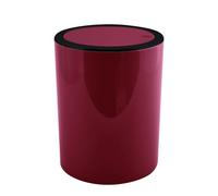 MSV - Cubo de basura AS Kamaka Berry de 6 l - Color burdeos con borde negro - 24,2 x 19 x 19 cm - Diseño compacto para cocina y baño - Tapa práctica - Uso en interiores