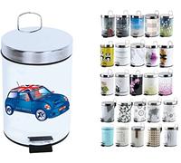 MSV Cubo DE Basura con Pedal 3L Blue XS Mini, Acero Inoxidable, Multicolor, 25.6x16.5x16.5 cm
