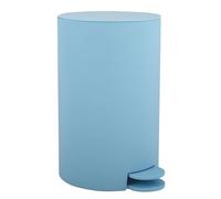 MSV - Cubo de Basura Cosmético Modelo Osaki - 3 Litros con Tapa y Pedal para Baño - Compacto para Espacios Pequeños - Recipiente Interior Extraíble - Azul Claro