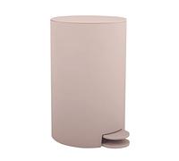 MSV - Cubo de Basura Cosmético Modelo Osaki - 3 Litros con Tapa y Pedal para Baño - Compacto para Espacios Pequeños - Recipiente Interior Extraíble - Beige