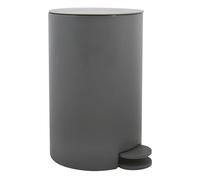 MSV - Cubo de Basura Cosmético Modelo Osaki - 3 Litros con Tapa y Pedal para Baño - Compacto para Espacios Pequeños - Recipiente Interior Extraíble - Gris