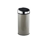 MSV - Cubo de basura Touch - Acero inoxidable - Capacidad 30L - Sistema de apertura silenciosa - Ø 29 x 64 cm - Acabado gris topo brillante - Ideal para cocinas modernas