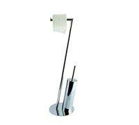 MSV Distribuidor Papel WC con Cepillo, Acero Inoxidable, Cromado, 71x20x12 cm, 54 Unidades