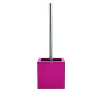 MSV Escobilla de Baño, Acero Inoxidable y MDF, Rosa, 11x37x11 cm