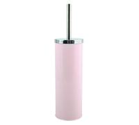 MSV - Escobillero con Soporte - Acero Inoxidable y Acero - para Guardar Accesorios de Ducha y baño - Ø 10 x 40 cm - Rosa Claro - Ideal para Productos de Cuidado Personal