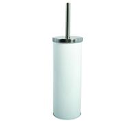 MSV - Escobillero con Soporte - Acero Inoxidable y Acero - para Guardar Accesorios de Ducha y baño - Ø 10 x 40 cm - Blanco - Ideal para Productos de Cuidado Personal