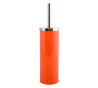 MSV - Escobillero con Soporte - Acero Inoxidable y Acero - para Guardar Accesorios de Ducha y baño - Ø 11,5 x 40 cm - Naranja - Ideal para Productos de Cuidado Personal