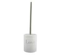 MSV Escobillero con Soporte Cerámico Love Blanco