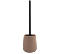 MSV - Escobillero con Soporte de cerámica - Modelo MAONIE - Cerdas Resistentes al Desgaste - 10,4 x 38,8 cm - De pie - Escobillero Fijo - Diseño clásico y Elegante - Capuchino