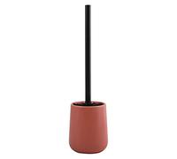 MSV - Escobillero con Soporte de cerámica - Modelo MAONIE - Cerdas Resistentes al Desgaste - 10,4 x 38,8 cm - De pie - Escobillero Fijo - Diseño clásico y Elegante - Terracota Mate
