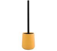 MSV - Escobillero con Soporte de cerámica - Modelo MAONIE - Cerdas Resistentes al Desgaste - 10,4 x 38,8 cm - De pie - Escobillero Fijo - Diseño clásico y Elegante - Azafrán Mate