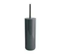 MSV - Escobillero Inagua - Set de Inodoro de Suelo en poliestireno - Mango de Acero Inoxidable - Gris Oscuro - Cabezal de Cepillo reemplazable