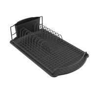 MSV - Escurreplatos y Utensilios de Acero Negro Mate - Escurridor con Bandeja recogedora de Agua - Estilo escandinavo Minimalista para Cocina - Acabado de Alta Resistencia