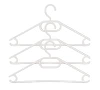 MSV - Juego de 3 Perchas de Plástico - Gran Resistencia y Capacidad de Carga, Lados Curvos, No Se Deforman - para Todo Tipo de Ropa - Blanco