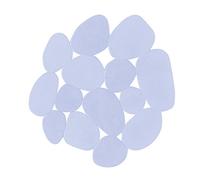 MSV Juego de 4 Alfombrillas de Ducha o Baño Antideslizantes PVC Pebbles 12x13cm Transparente