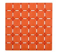 MSV Juego de 5 Alfombrillas Antideslizantes para Ducha o baño Quadro Goma 13x13cm Naranja