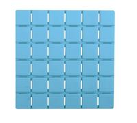 MSV - Juego de 5 Alfombrillas Antideslizantes para Ducha o baño - Quadro Rubber - 13 x 13 cm - Azul Claro - Seguridad y Comodidad - Fácil instalación y Limpieza