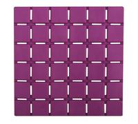 MSV - Juego de 5 Alfombrillas Antideslizantes para Ducha o baño - Quadro Rubber - 13 x 13 cm - Morado - Seguridad óptima - Aptas para entornos húmedos