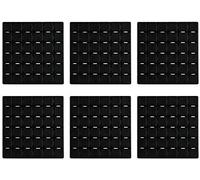 MSV - Juego de 5 Alfombrillas Antideslizantes para Ducha o baño - Quadro Rubber - 13 x 13 cm - Negro - Superficie Texturizada para Mayor Seguridad - Ideal para niños y Personas Mayores