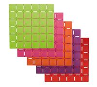 MSV Juego de 5 Alfombrillas de Ducha o Baño Antideslizantes Quadro Goma 13x13cm Colores Cálidos