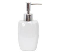 MSV - Juego de Accesorios de baño de cerámica de 3 Piezas - Dispensador de jabón - Jabonera - Vaso - Blanco - Diseño Elegante y estético