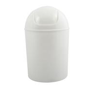 MSV France Cubo de basura MS251 – Redondo con tapa abatible, polipropileno, blanco