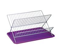 MSV MS281 - Escurreplatos Plegable con Bandeja, Color Morado