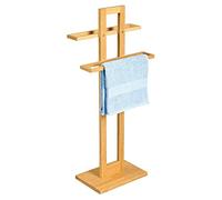 MSV MS544 - Toallero con bandeja de bambú, 37 x 25 x 85 cm, color beige