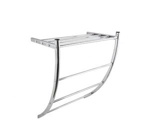MSV MS560 - Toallero Cromado de Pared con Estante, Acero