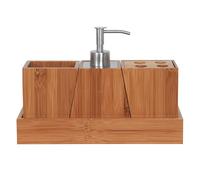 MSV MS592 - Lote de 3 Accesorios de bambú, Color Beige