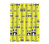 MSV Panda - Cortina de baño, 100% poliéster, multicolor