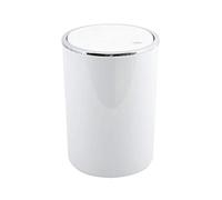 MSV - Papelera basculante de PP - Modelo Kamaka - Tapa basculante extraíble - Diseño moderno ideal para baños, aseos y oficinas - Redonda - 6 L - Blanca