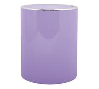 MSV - Papelera basculante Kamaka PP - Tapa basculante extraíble - Diseño moderno - Ideal para inodoros, baños y oficinas - Redonda - 6 L - Lavanda - Compacta y elegante