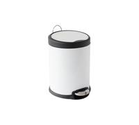 MSV Papelera con Pedal de Acero Inoxidable 5L Blanco