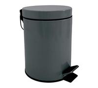 MSV - Papelera de baño - Acero inoxidable con cubo interior extraíble - Elegante papelera con pedal - Compacta y práctica - Gris - 3 L