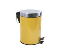 MSV - Papelera de baño - Acero inoxidable con cubo interior extraíble - Elegante papelera con pedal - Compacta y práctica - Color azafrán - 3 L