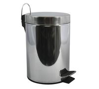 MSV - Papelera de baño - Acero inoxidable con cubo interior extraíble - Elegante papelera con pedal - Compacta y práctica - Gris - 20L