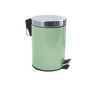 MSV - Papelera de baño - Acero inoxidable con cubo interior extraíble - Elegante papelera con pedal - Compacta y práctica - Verde Albahaca - 3L