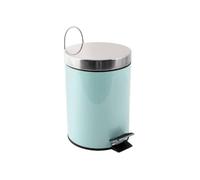 MSV - Papelera de baño - Acero inoxidable con cubo interior extraíble - Elegante papelera con pedal - Compacta y práctica - Verde pastel - 3L