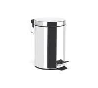 MSV France – Papelera de baño de acero inoxidable con pedal y cubo extraíble, espejo – 5 L